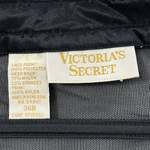 Vintage Victoria's Secret Bustier Women 36B Black Lace Overbust Garter Corset - Picture 4 of 10